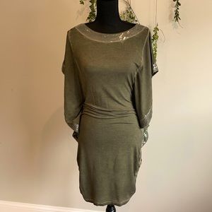 Mini midi lightweight dress with shiny trims